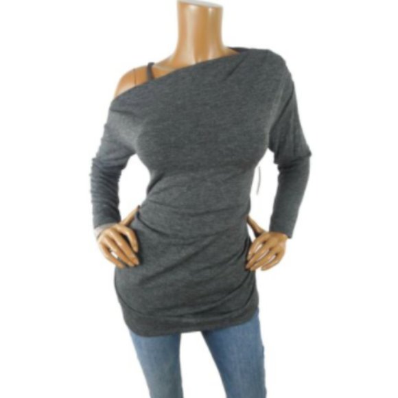 RACHEL Rachel Roy Tops - RACHEL ROY Top L NWT $69 Gray Knit Shirt Stretch